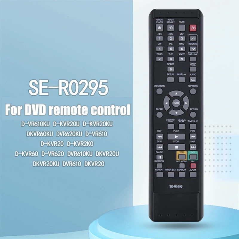 SE-R0295 Remote Control for Toshiba DVD Video Recorder VCR DVR620KU D-VR620 DKVR60KU D-VR610KU DVR610KU D-VR620KU