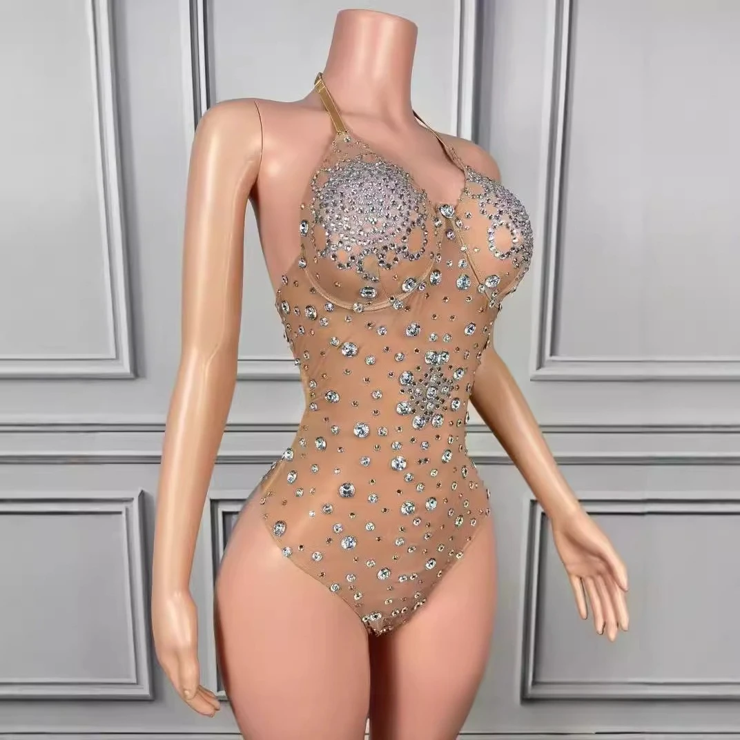セクシーな海辺サーフ休暇絶妙なラインストーンビキニスパパーティースプリットツーピーススパイスガール水着 Vestidos De Noche Elegantes