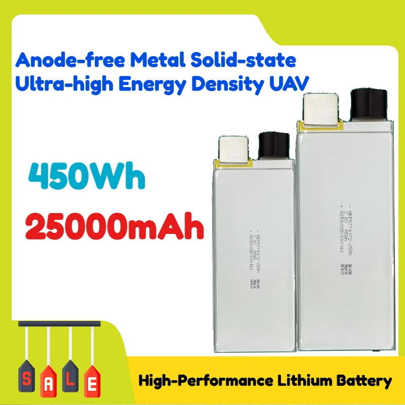 

Solid State Battery 25000mAh 450Wh Anode-free Metal Solid-state Ultra-high Energy Density UAV High-Performance Lithium Battery