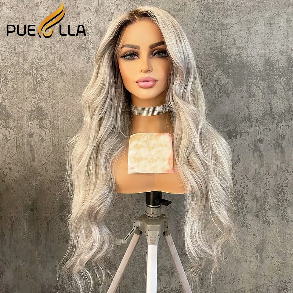 Körper Welle 13x6 Spitze Frontal Perücke Ombre Asche blond Echthaar Perücken für Frauen brasilia nische Perücke 100% 13x4 Echthaar Spitze Front Perücken