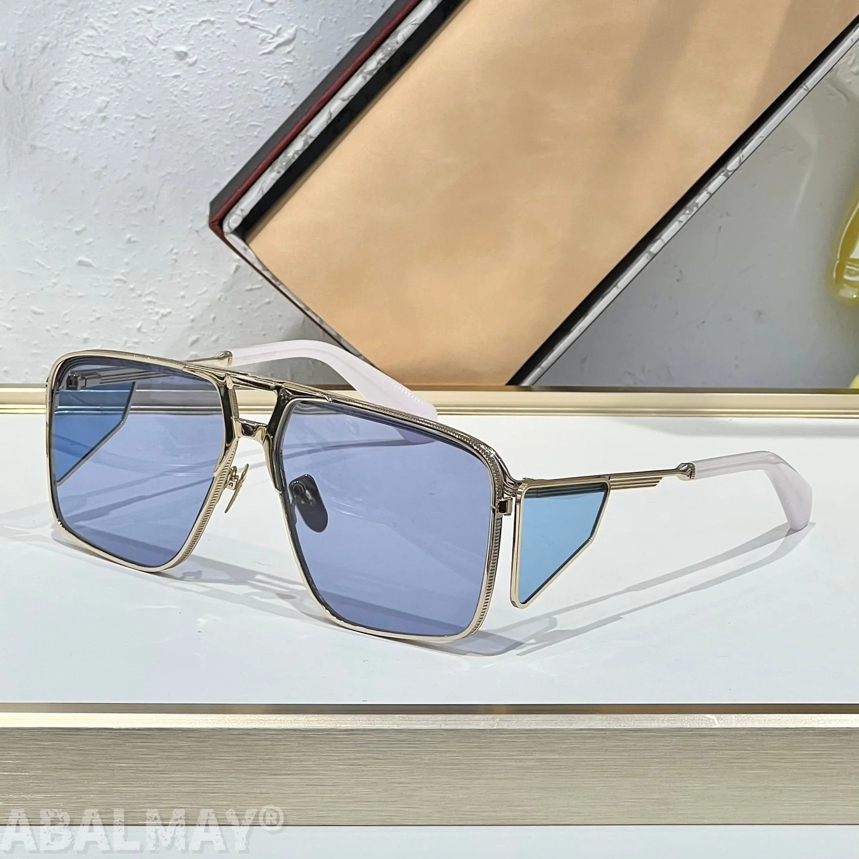 

ASSEN 63-15 Top Quality Mens Sunglasses for Women Classic Punk Luxury Acetate Titanium UV400 Designer Sunglasses with box