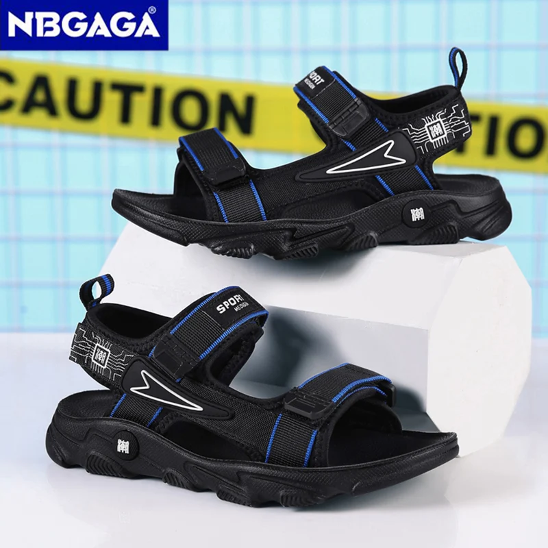 Summer Boy Leather Sandals Breathable Non-slip Durable Kids Outdoor Beach Shoes Lightweight Trend Casual Slippers for Children