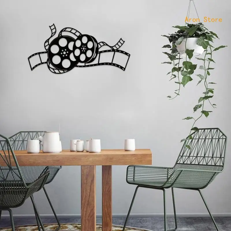 Metal Wall Art Film Reel Wall Art Decor Wall Silhouettes for Movie Theater Bedroom Home Farmhouse Decoration Plaques H3CF