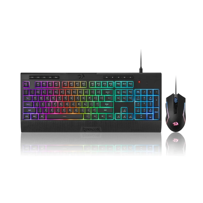 

Комбинированная игровая клавиатура и мышь Redragon S151, 104 клавиши, проводная мембранная клавиатура K525 RGB и проводная игровая мышь M616 с разрешением 10000 точек на дюйм