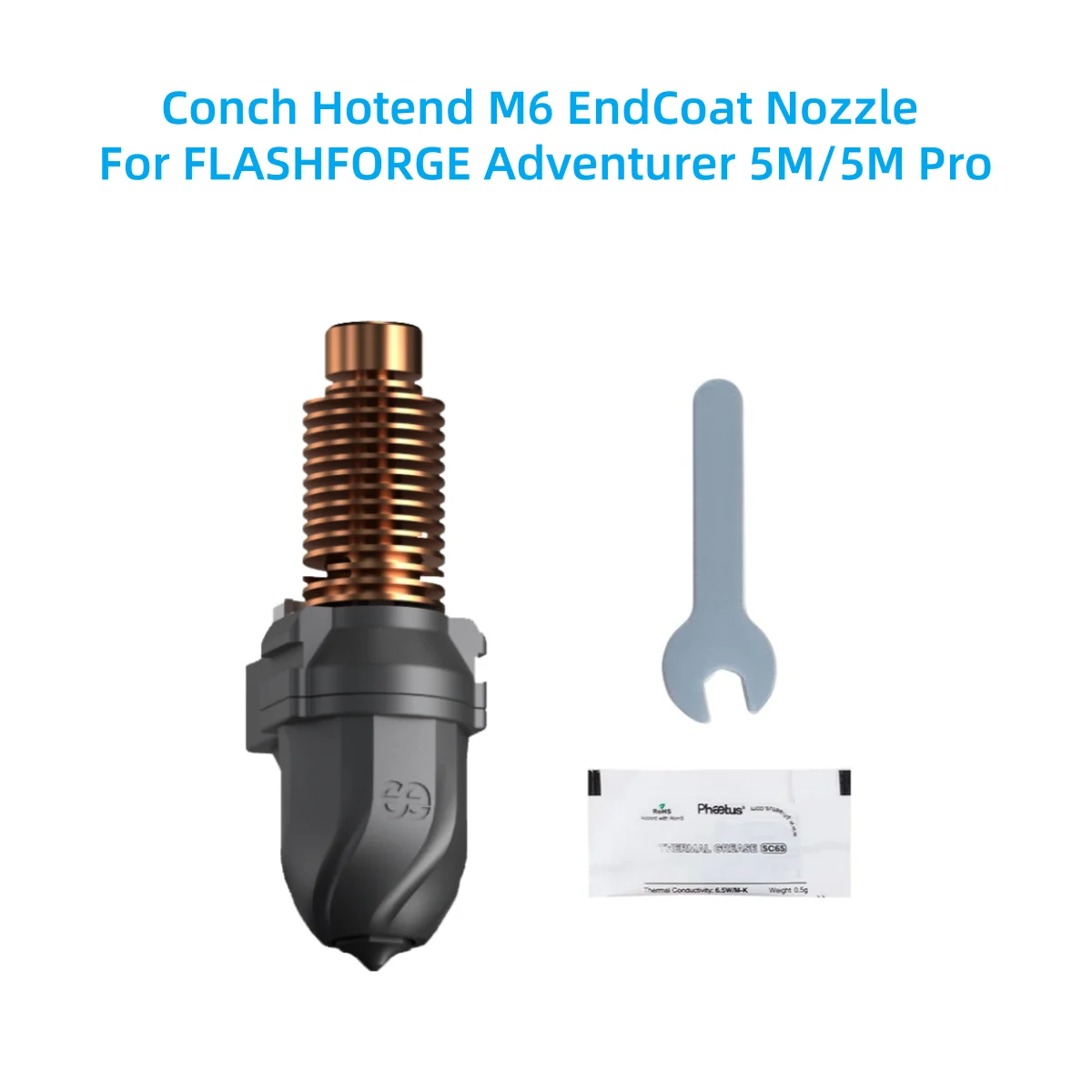 

Conch Hotend M6 EndCoat Nozzle For FLASHFORGE Adventurer 5M Pro 7X Lifespan High Wear Resistance 3D Printer Nozzle Accessories