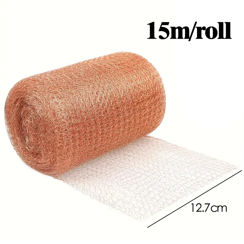 NONE 1–15 m Anti-Schädlings-Kupfergeflecht, Kupfergeflecht, Rolle für Mäuse, 12,7 cm reines Kupfergeflecht, Anti-Schnecke, Kupferdraht, Kupfergeflecht, Gartenbedarf 3