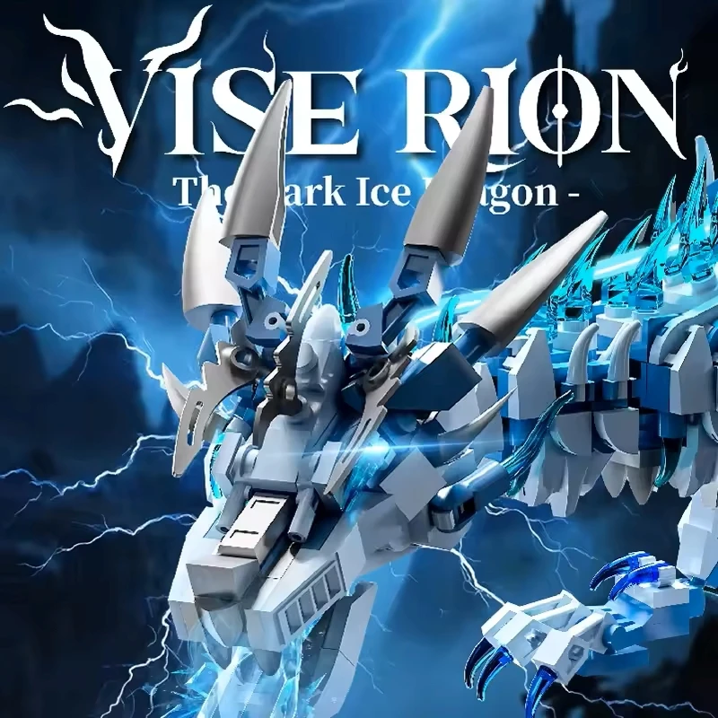 1646ピース 新しい創造的な神話上のドラゴン 組み立てブロックセット アイスドラゴン 飛行ドラゴン 3Dモデルキット DIY組み立てブロック 子供向けギフト ​ s