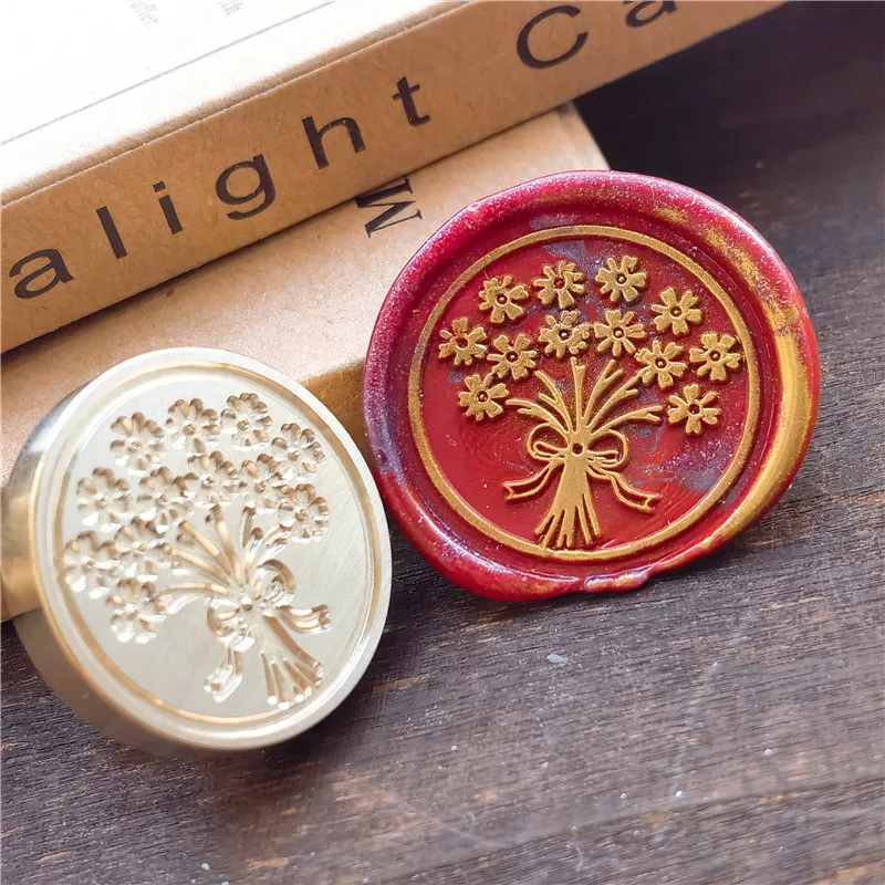 With love seal wax stamp Hydrangea Fox Rose Bee Tulip Wolf swan mermaid lily of the valley Wax Seal Stamp Sealing Stamp Head