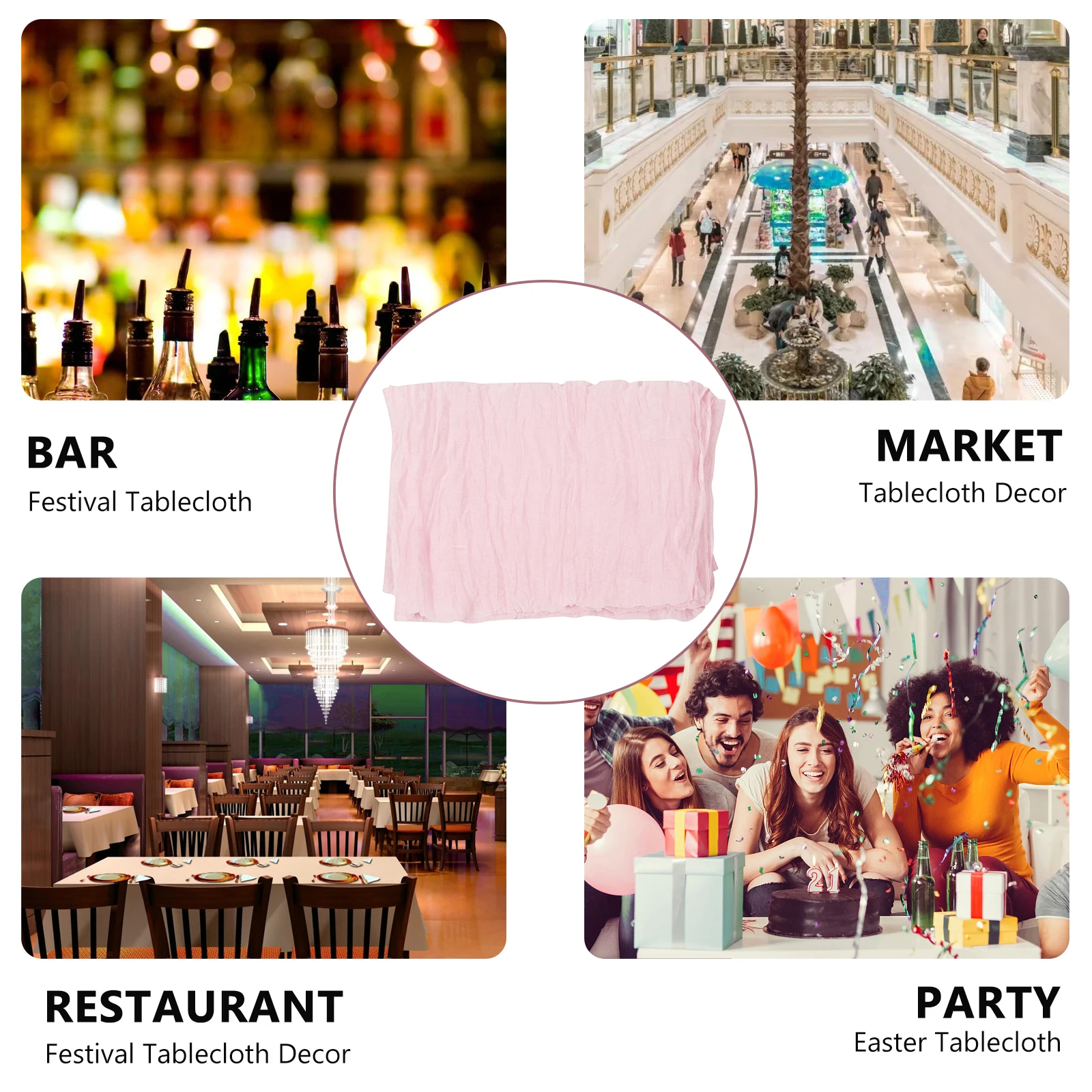 

Wrinkled Table Runner Boho Decorative Cover Polyester Home Supply Party Decoration Dining Room Holiday Wrinkled Table Runner