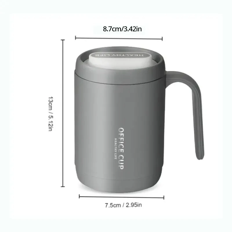 500ml Grey Creative PP Liner Portable Office Large Capacity Covered Milk Coffee Cup Gift For Travel Domestic