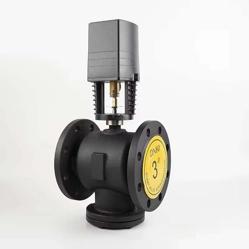 Electric two-way three-way warm water valve flange 485 proportional overall adjustment switch toggle power-off reset