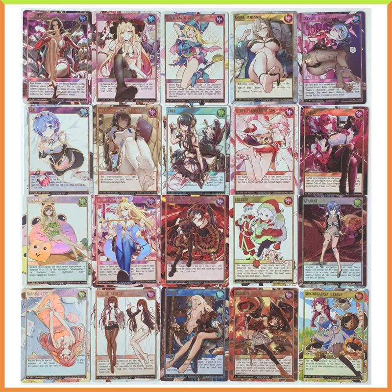 Anime Goddess Story DIY ACG Hancock Tokisaki Kurumi Rem Ram Kafka Game Cards Toys for boys Collectible Cards Birthday Present