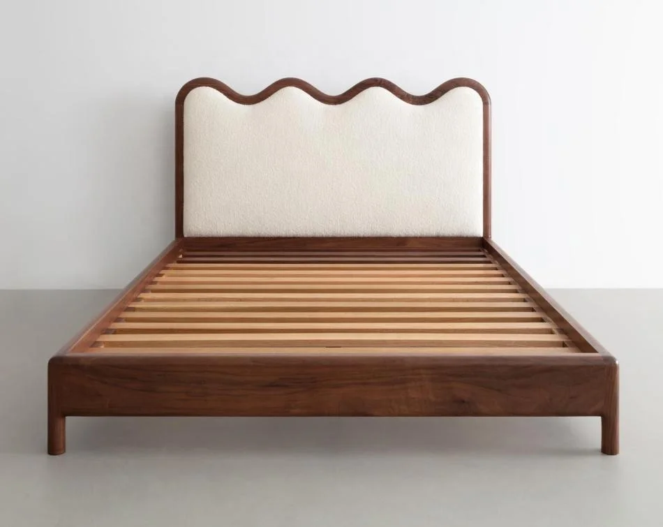 

* Nordic Modern Minimalist Style North American Black Walnut Wood Furniture Bedroom Solid Wood Bed