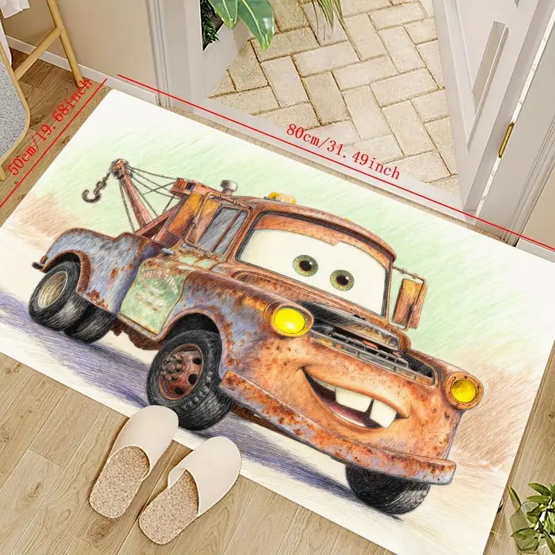 

1PC Disney Pixar Cars Mater Floor Mat, Cartoon Tow Mater Non-Slip Area Rug for Kids Bedroom Living Room Home Decor, Soft Cozy De