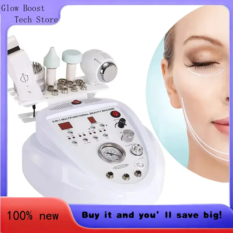 

Glow New 5In1 Peeling Dermabrasion Skin Scrubber Microcurrent Face Lifting Spray Exfoliation Blackhe