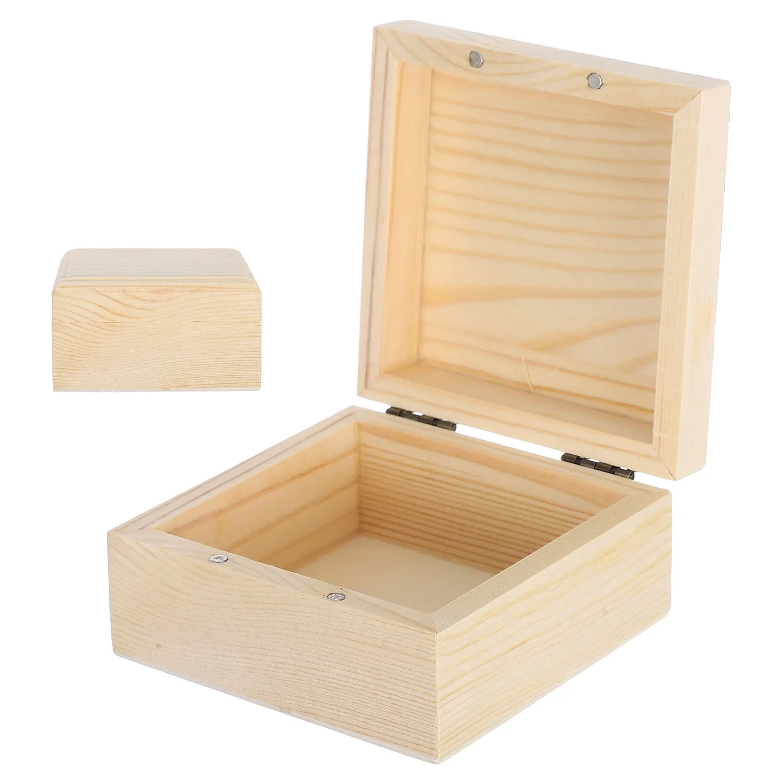 

Magnetic Jewelry Decorative Storage Boxes Hinged Lids Wooden Craft Trinket Vintage Keepsake Wood Box Small Wooden Trinket Box