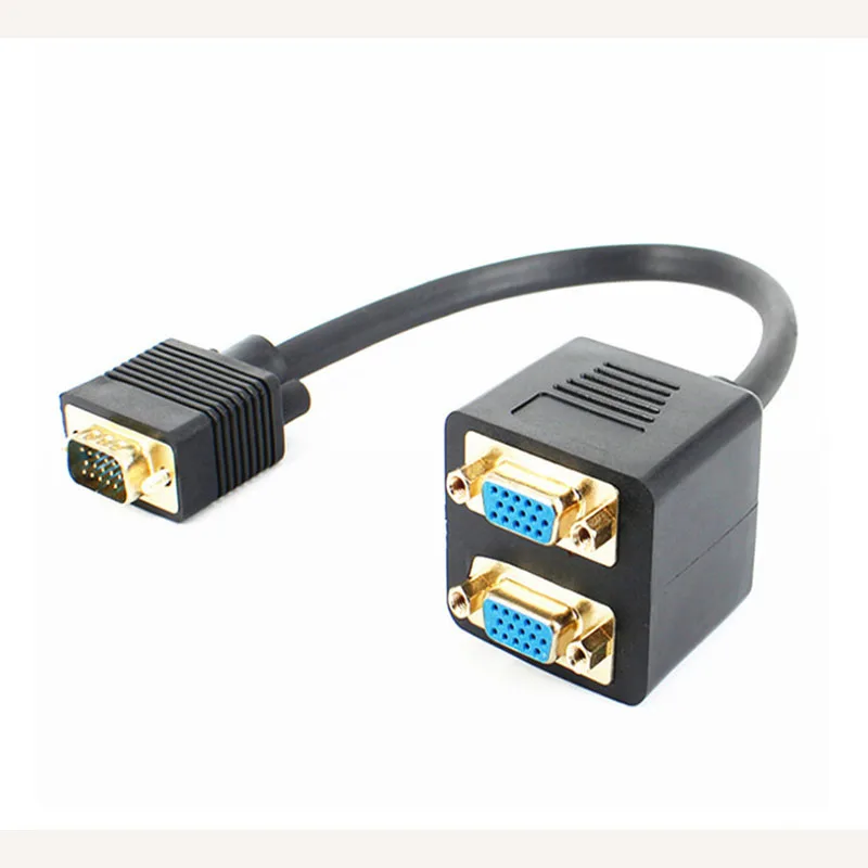 VGA One In Two Cable Computer Monitor Screen Splitter، 1 في 2 Out، 1 إلى 2 Out، 1 إلى 2 كابل توصيل، 1 إلى 2 أنثى