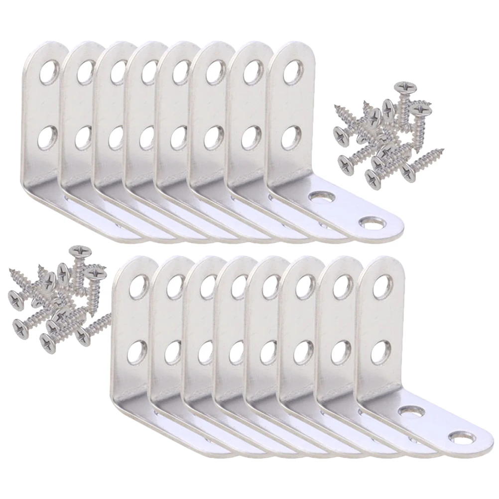 

18 Sets L Shape Brackets Heavy Duty Stainless Steel 40x40x18 Corner Codes Shelf Wood Thick Wall Mount Splashproof Rustproof Wear