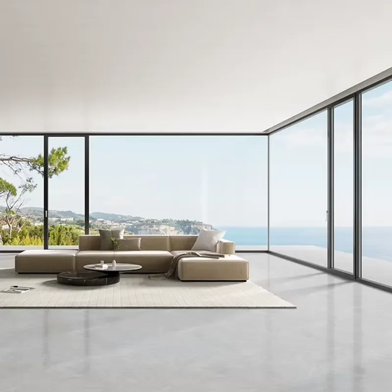 for Hurricane-proof three-layer laminated security glass bridge aluminum alloy modern villa windows  85