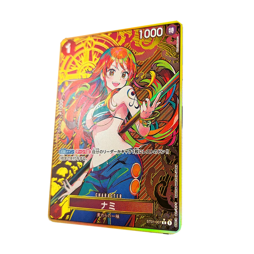 Een Stuk DIY 9PCS Getextureerde kleur flash collectible card Hancock Luffy Nami Perona Robin Zoro Jongen verjaardag kerstcadeau