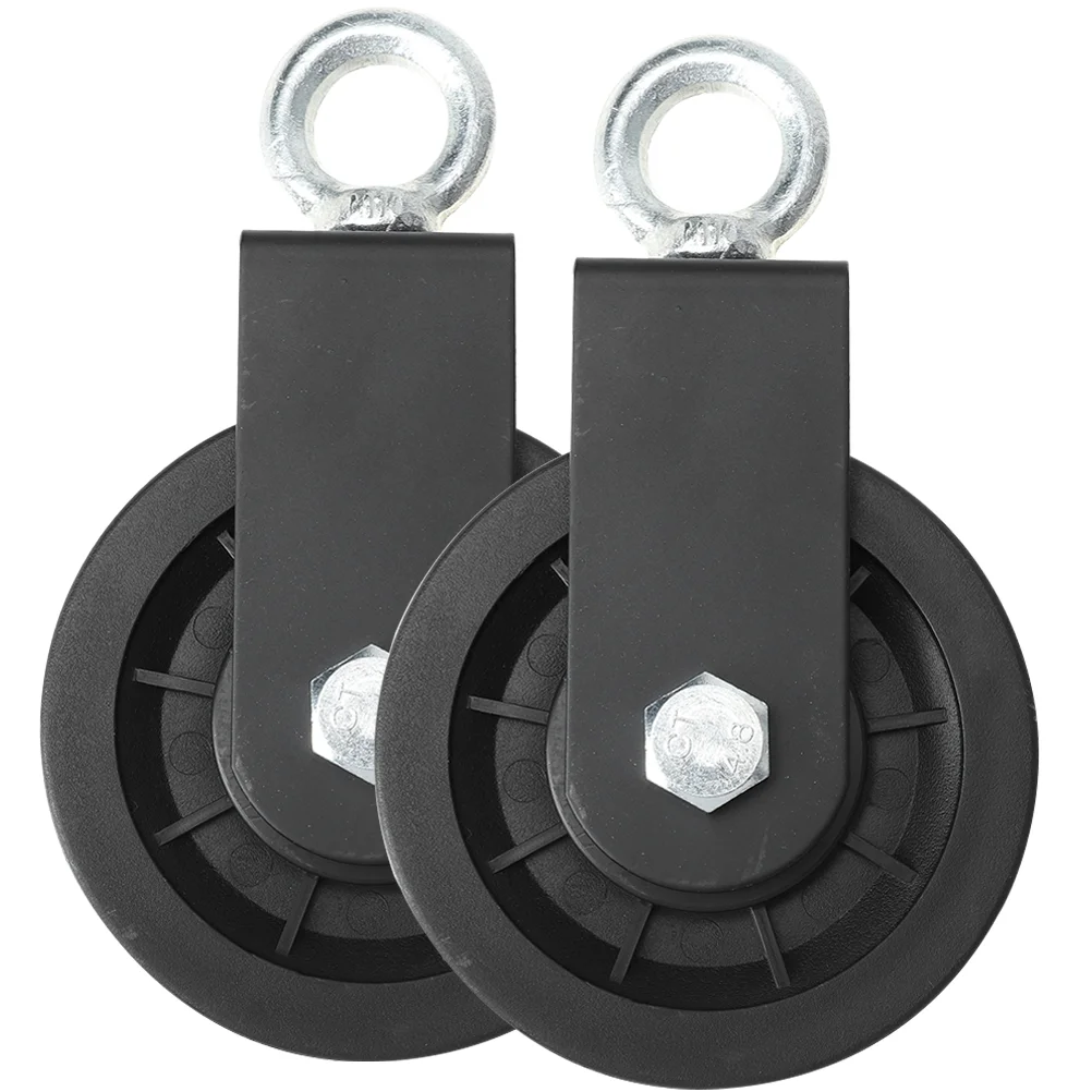 

Duplex Bearing Pulley Fitness Equipment Small Wheel Aluminum Alloy Black Plastic