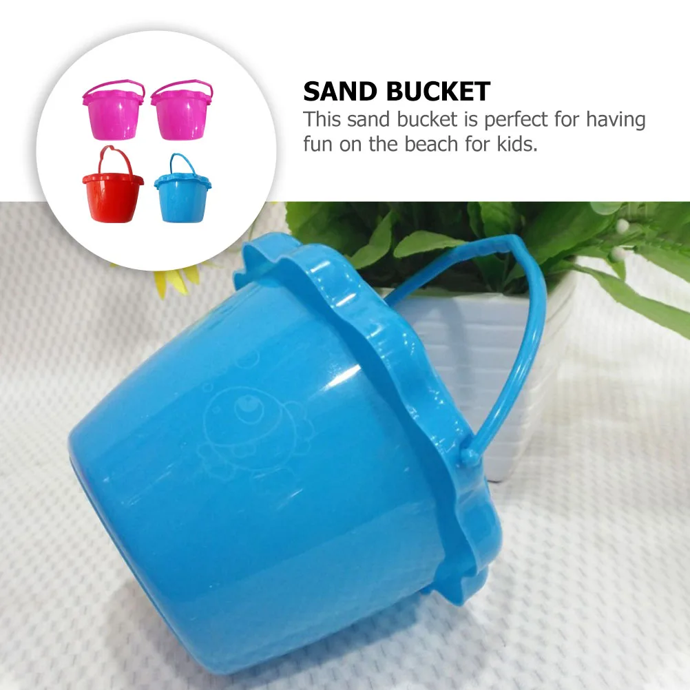Seau en plastique jouet de plage petits jouets d'eau de sable seaux enfants avec poignée enfant en plein air