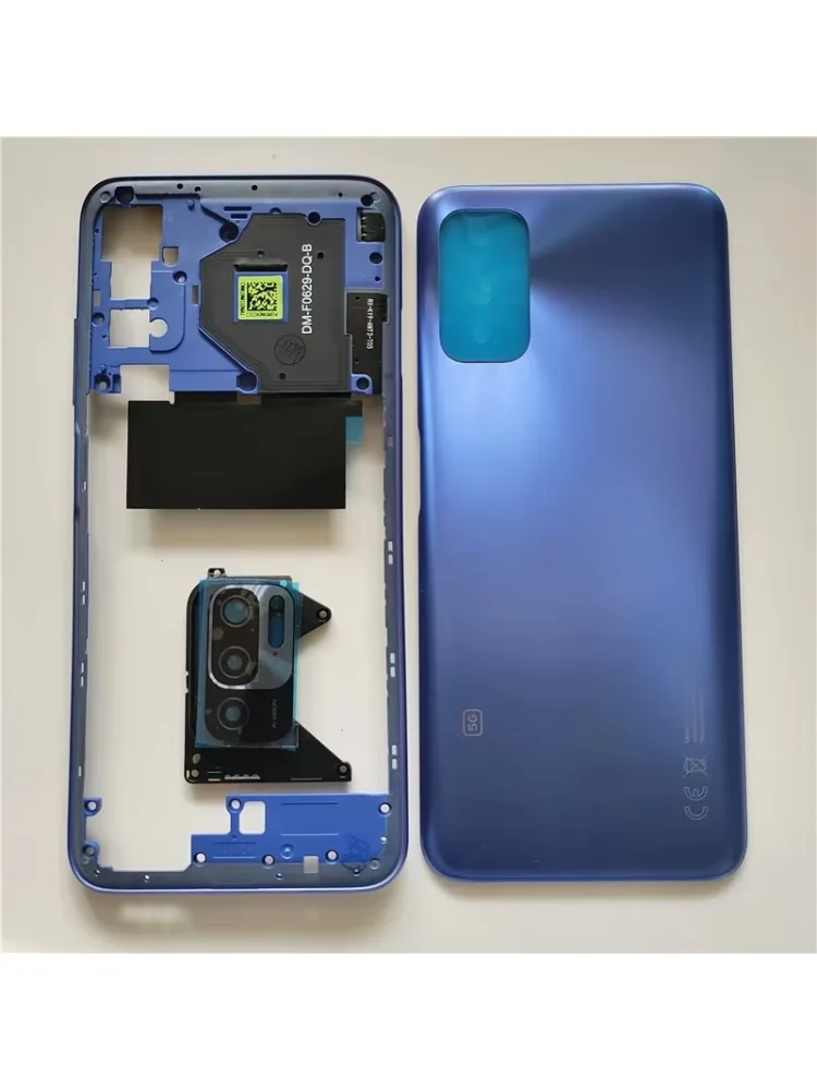 Kompletny zestaw obudowy do Xiaomi Redmi Note 10 5G: tylna obudowa + ramka środkowa + boczne przyciski + szkło obiektywu aparatu + tacka na kartę SIM. — zdjęcie produktu 5