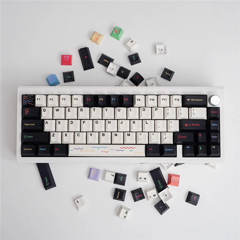 GMK-teclas EMO para teclado mecánico, Material PBT, sublimación de tinte, 23/129 teclas, perfil de cereza, barra espaciadora 6.25u para interruptor MX