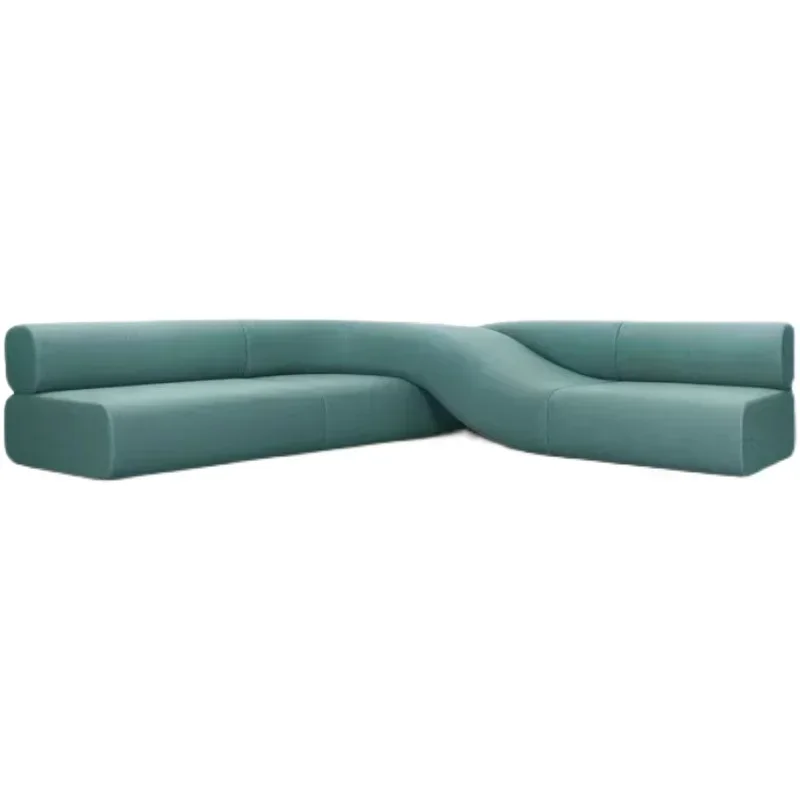 Special-shaped sofa office sales office against the wall corner long irregular twist sofa