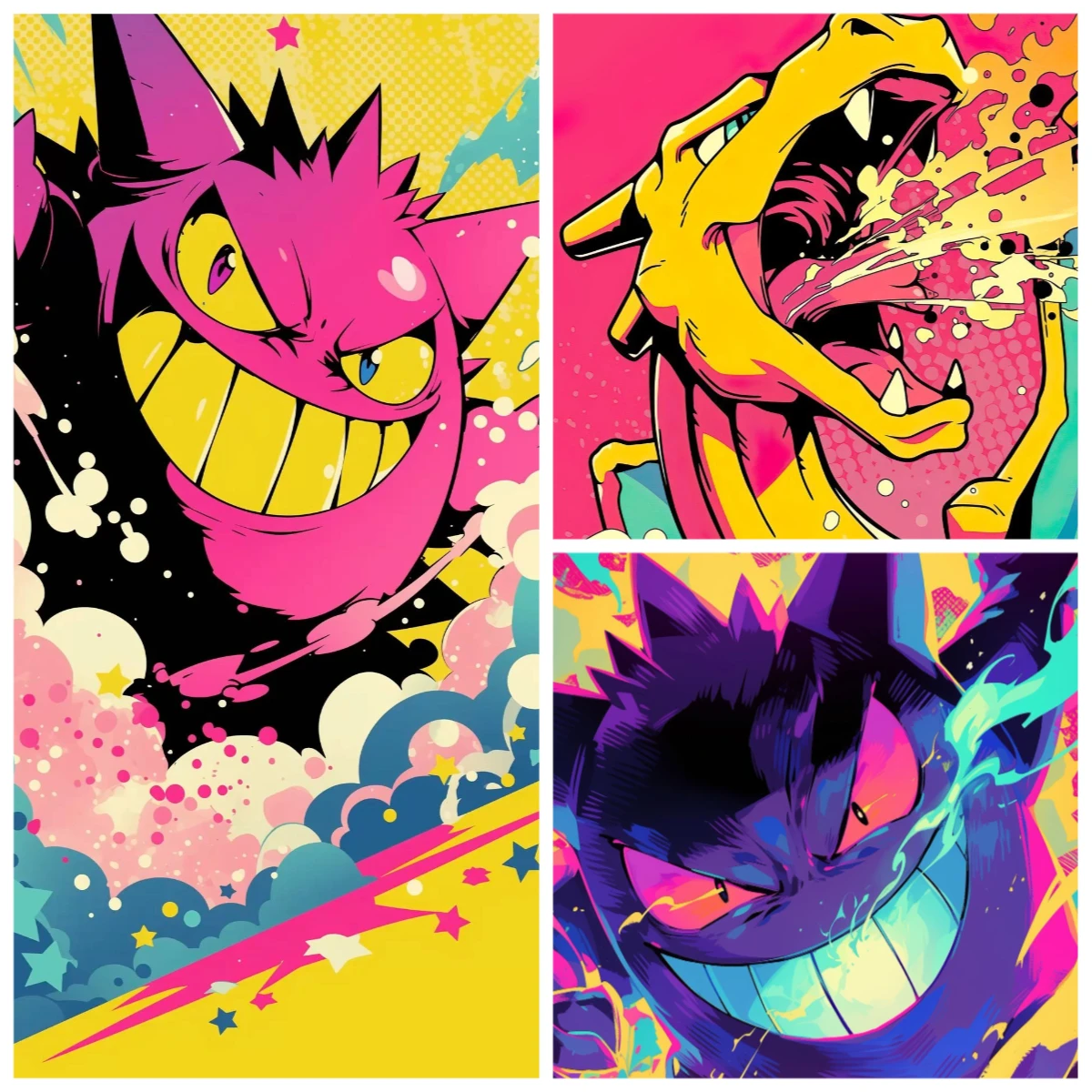 DIY pintura al óleo por números Anime Pokémon Gengar arte decoración del hogar pared decoración de la sala de estar el mejor marco de regalo