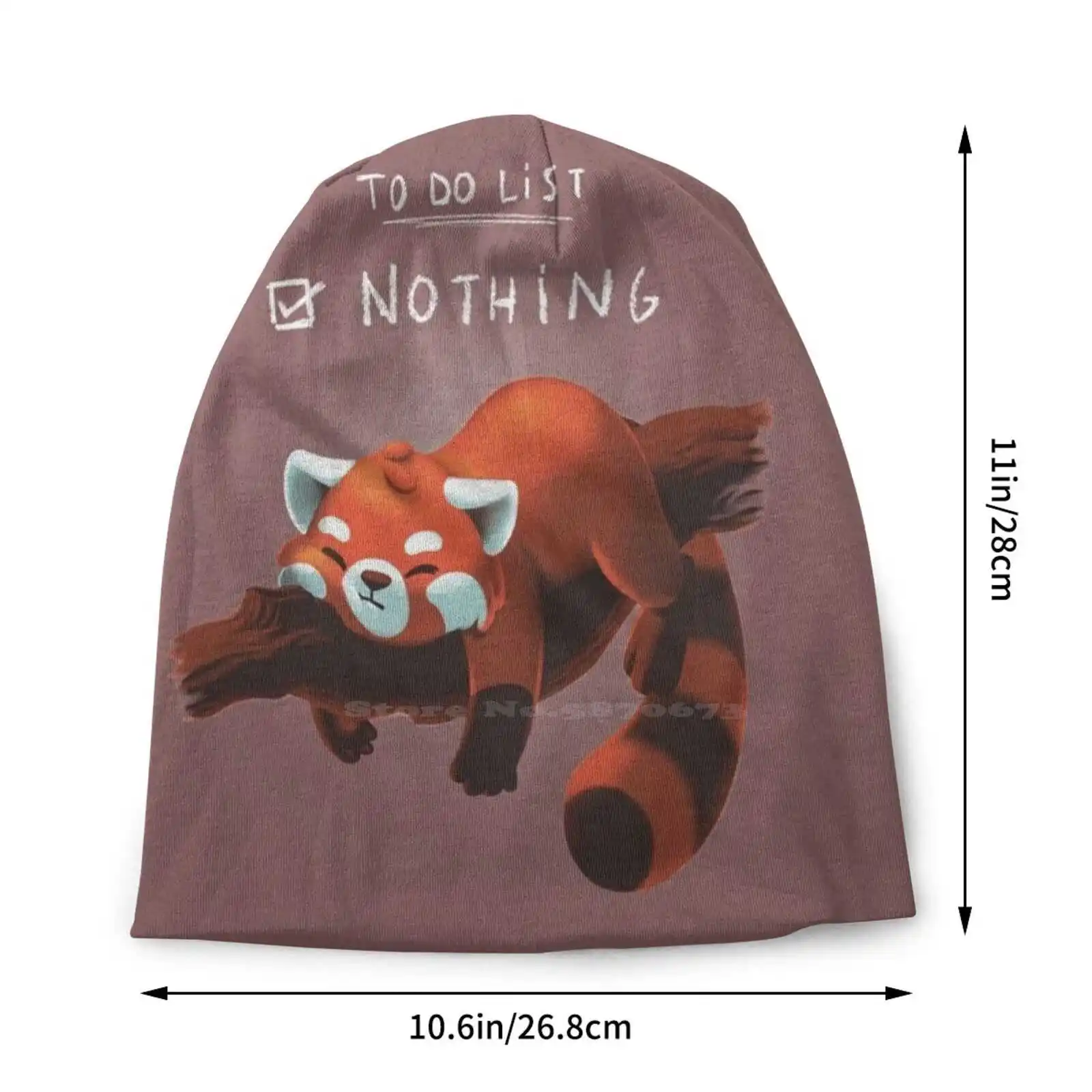 Red Panda Day-To Do List Nothing-Cute Fluffy Animal-Procrastinate Knitted Hat Warm Beanie Outdoor Caps Redpanda Lazy Cute