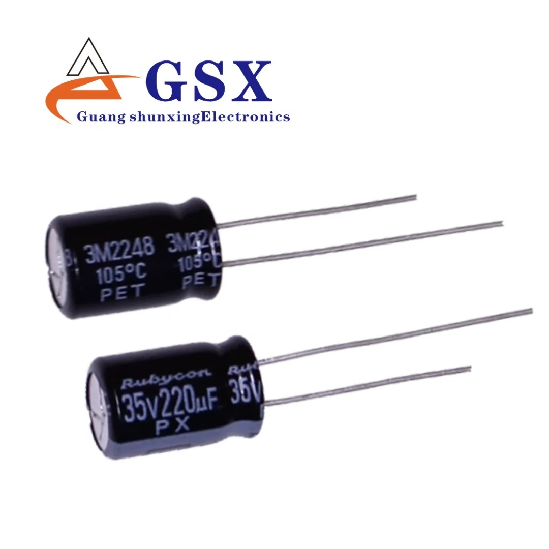 

220UF 35V imported aluminum electrolytic capacitor 35v220uf 8 * 11.5 Japanese ruby PX 105 degrees