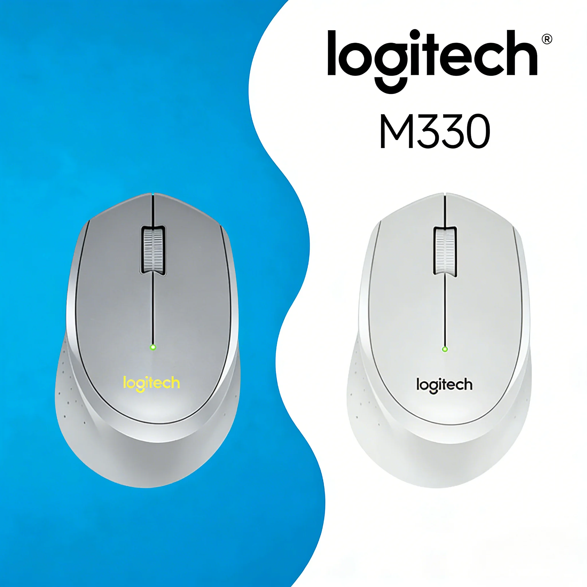 

Logitech M330 Silent Wireless Mouse Low-Noise Library Essential Portable Design