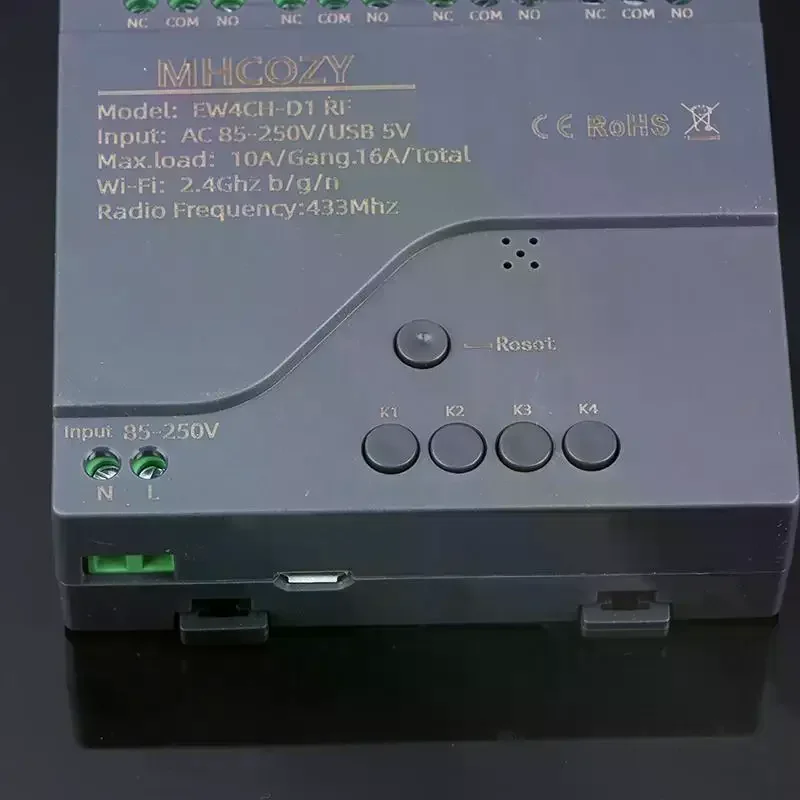 4CH Tuya Wifi Smart Switch AC 220V 85-250V Relay Home Intelligent Automation Remote Control Work With Alexa Google Home