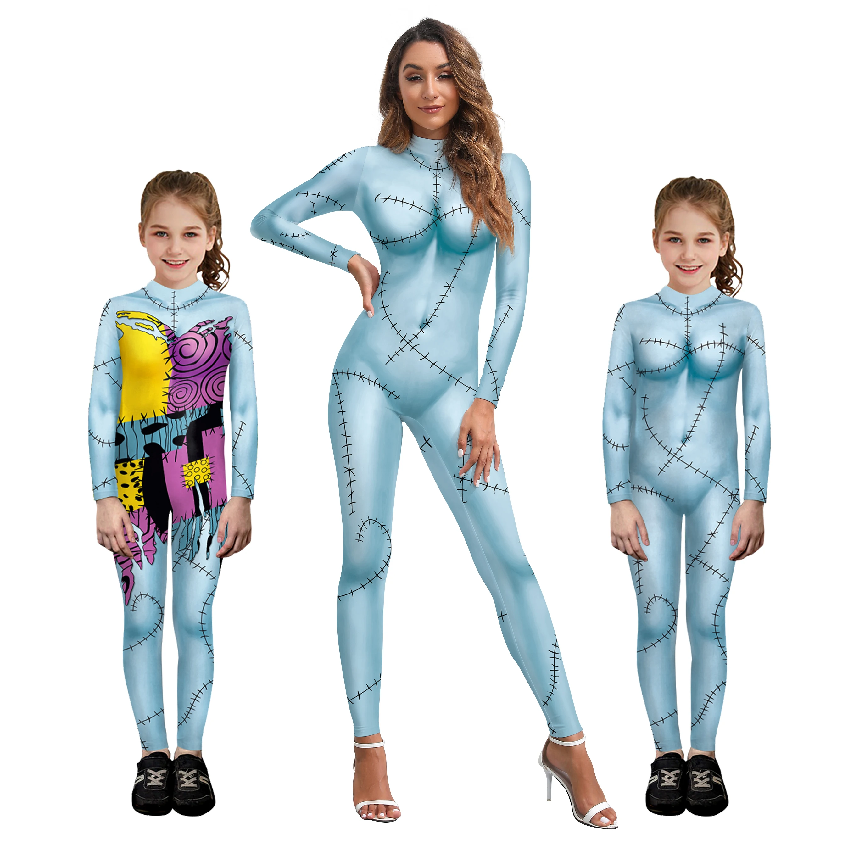 Halloween Sally Jumpsuits Movie Character Slim Bodysuit Halloween Party Cosplay Costumes Stage Performance Coaplay Clothing