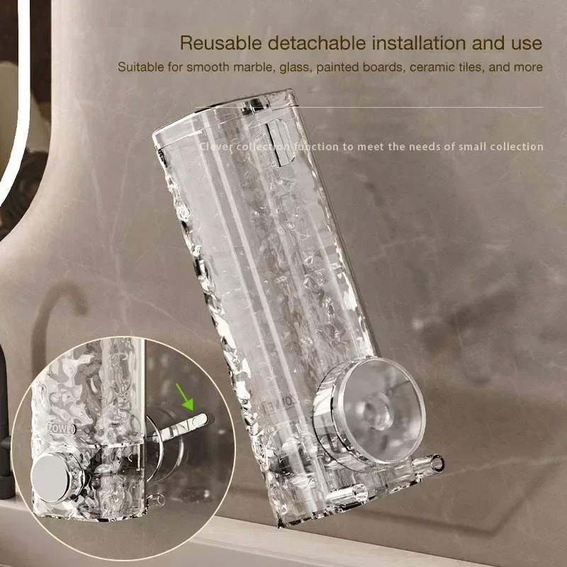 

Диспенсер для мыла на присоске без сверления, настенный дозатор для геля для душа, флакон для дезинфицирующего средства для рук, флакон для шампуня с дозатором.