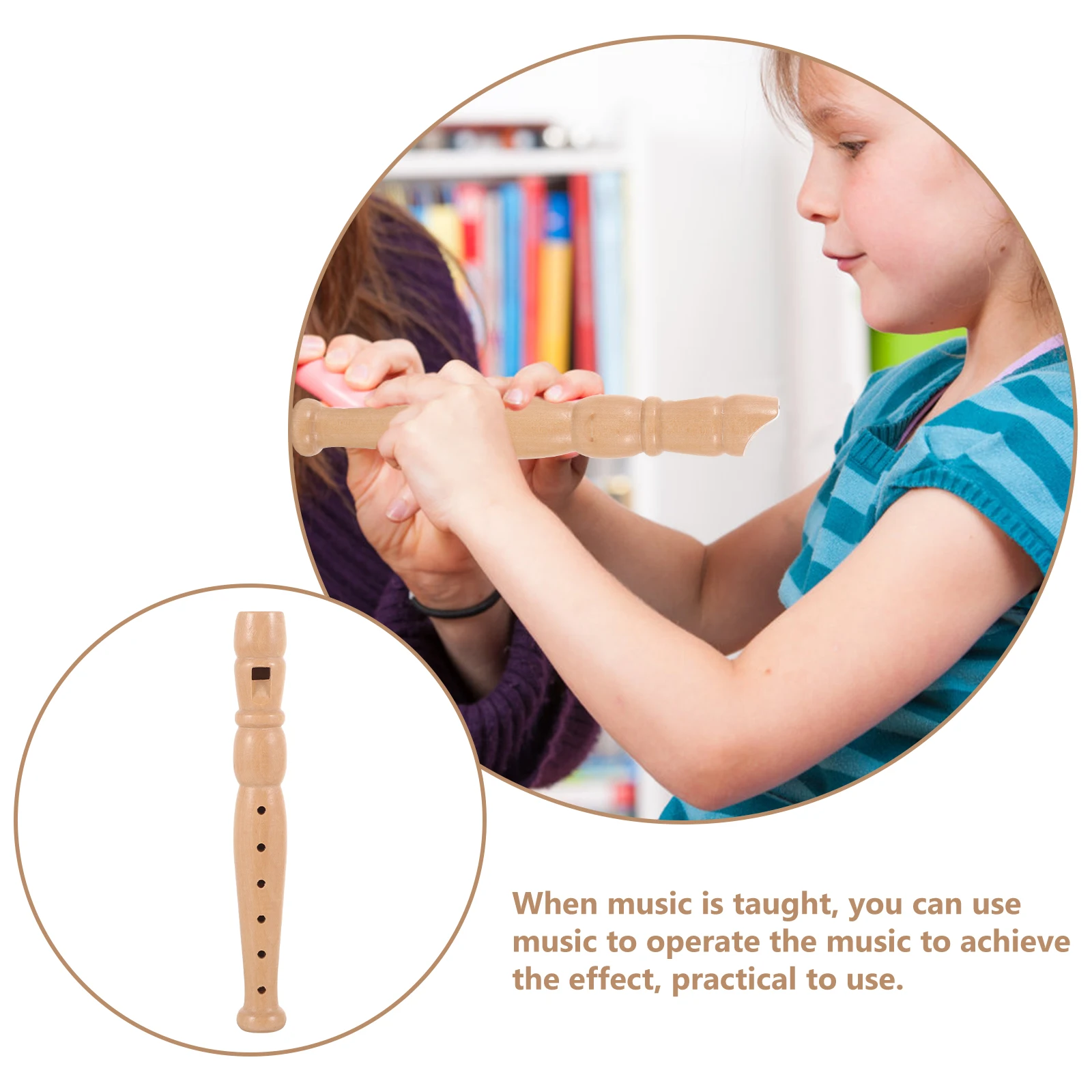

1pc Six Hole Wooden Recorder Kids Musical Instrument Beginner Professional Practice Clarinet Flute Toy Instruments Wind Practice
