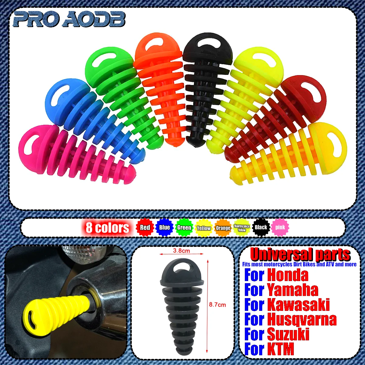 

Exhaust Pipe Plug Motorcycle Wash Plug Pipe Protector Tailpipe PVC Air Bleeder Plug For Yamaha Kawasaki Suzuki Honda KTM