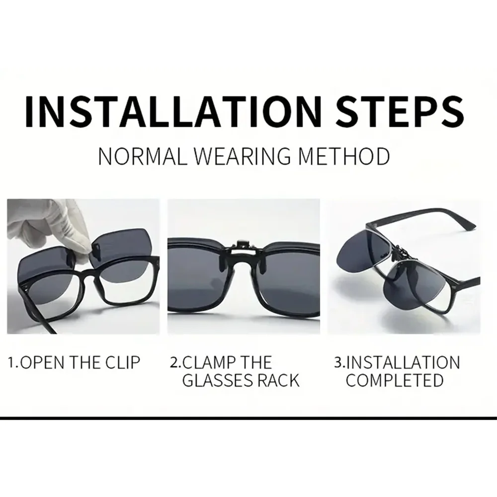 Männer Auto Fahren Flip Up Clip auf Sonnenbrille Outdoor Brillen Polarisierte Frauen Große Größe Nachtsicht Angeln UV400 Sonnenbrille – Detail 4