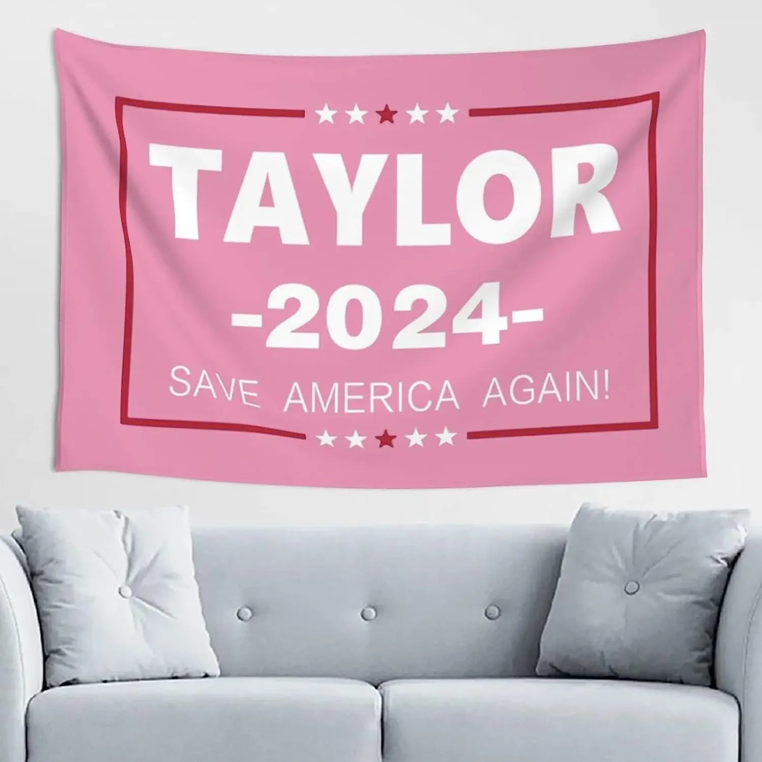 Inch Taylor 2024 Save America Again flag Taylor 2024 President flag Pink Tapestry Wall Hanging Tapestry For Living Room College