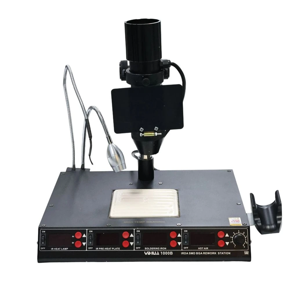 

YIHUA 1000B 1350W Ultimate BGA SMD ремонт паяльник сварочный распайка горячим воздухом предварительное решение 3-в-1 станция