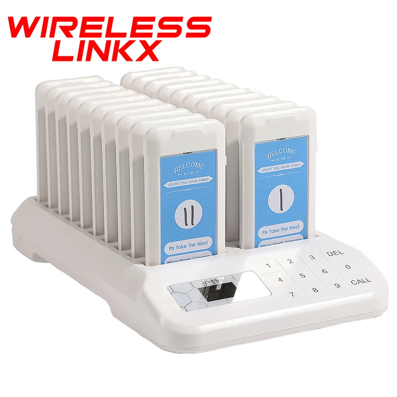 Wirelesslinkx Wireless Restaurant Pager System 20 Pagers Service Calling System for Bar Food Truck Church Food Court