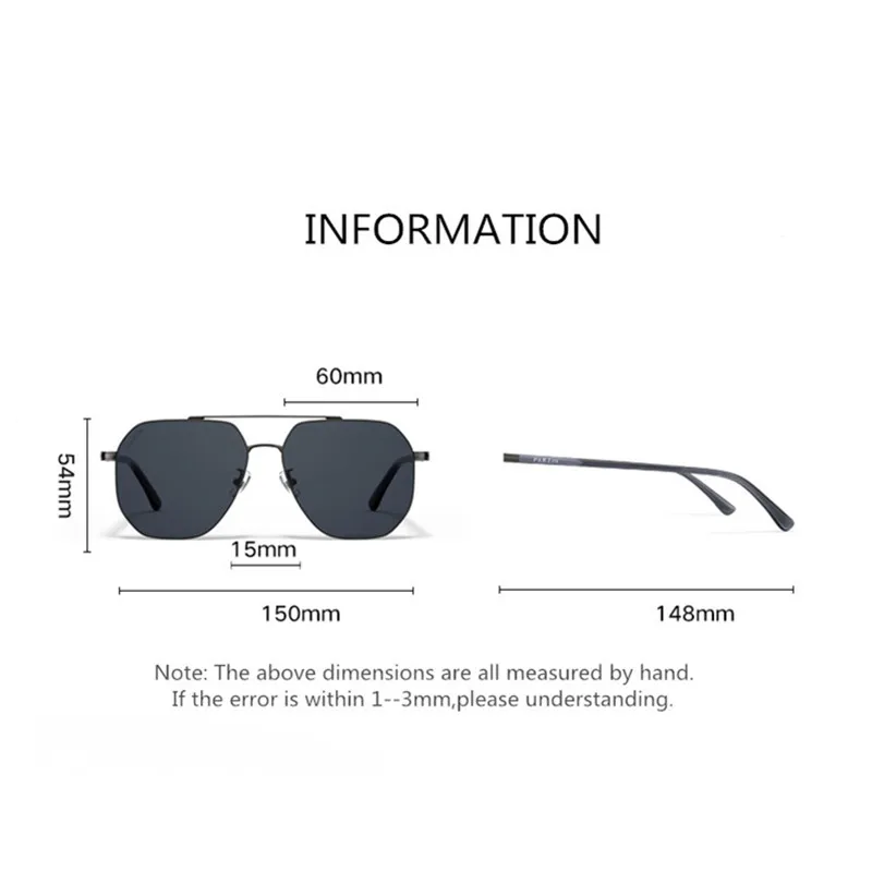 PARZIN Polarized Driving Sunglasses Men Pilot Alloy Frame Sun Glasses Male Nylon Lens Shade Eyewear 8357