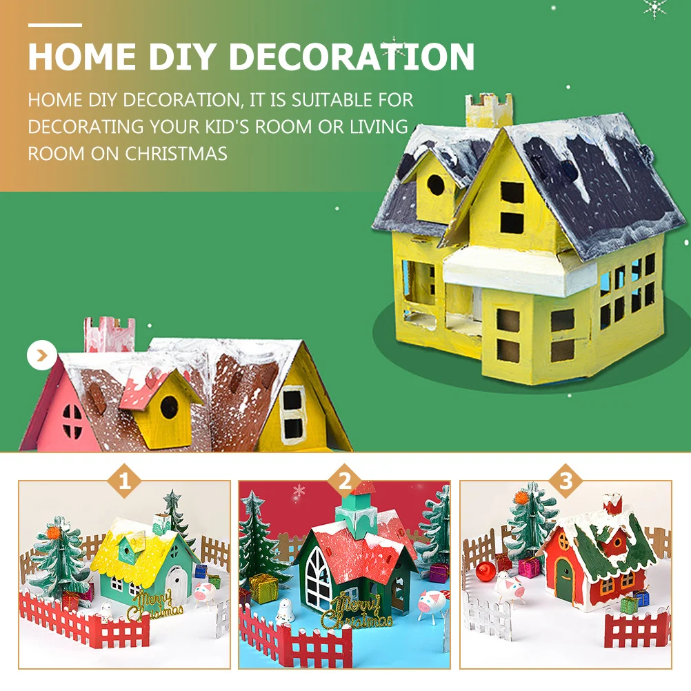 

5 set Creative Biscuit Decoration Diy Christmas House For Kids Homemade Hut Educational Xmas Small House Festival Handmade Decor