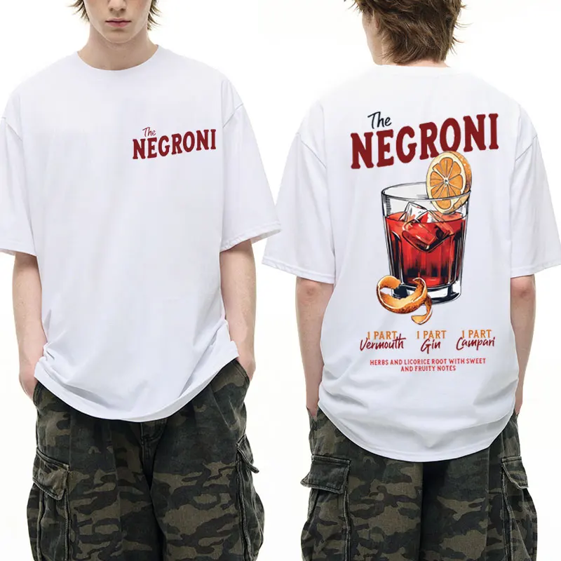 THE NEGRONl Funny T Shirt Men Women Cocktail Themed Gift Made From Organic Oversized T-shirt Fashion Hip Hop Short Sleeve Male