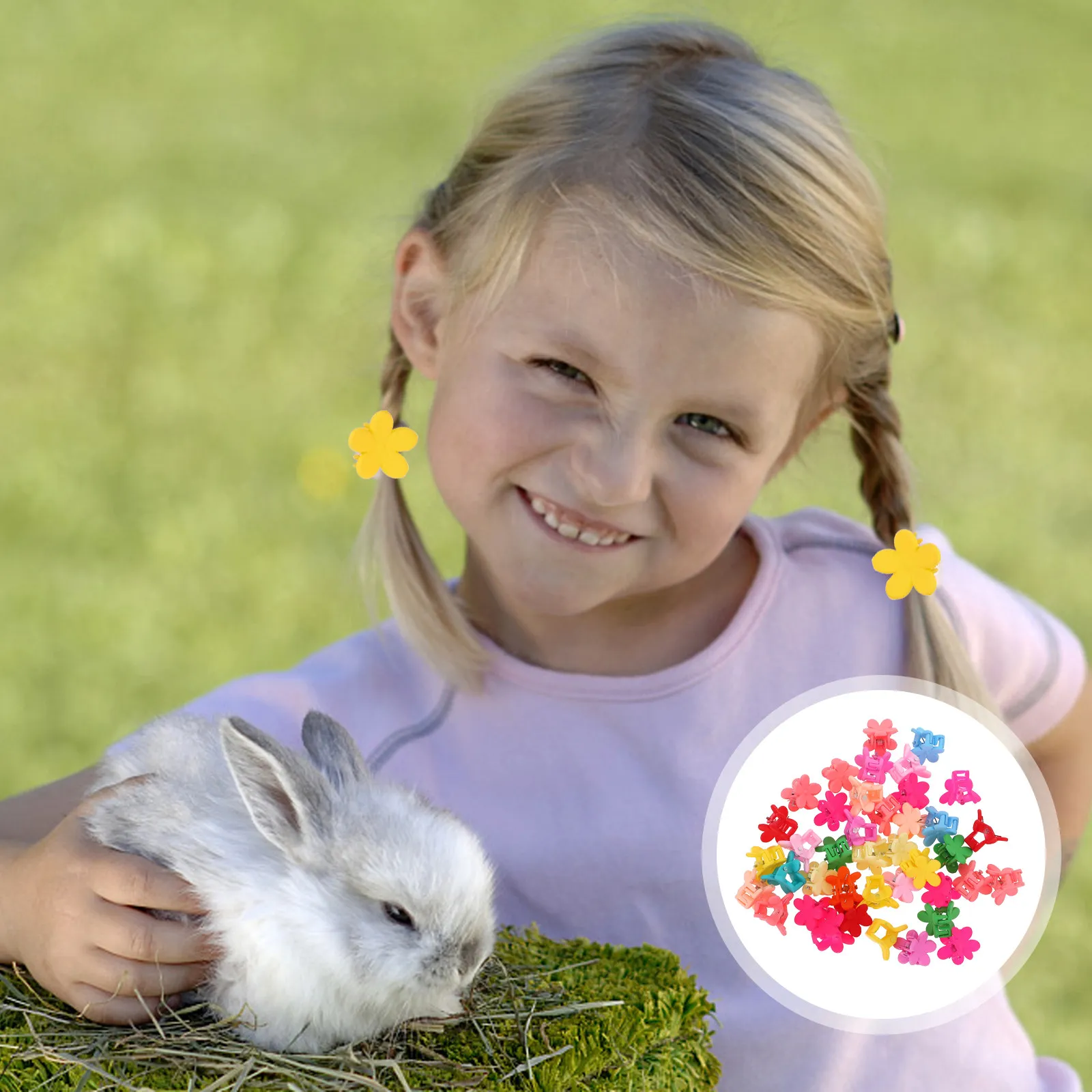 

40 шт. маленьких заколок-крабиков для волос в форме цветов для девочек, малышей и детей, яркие цвета, стильные зажимы для всех причесок