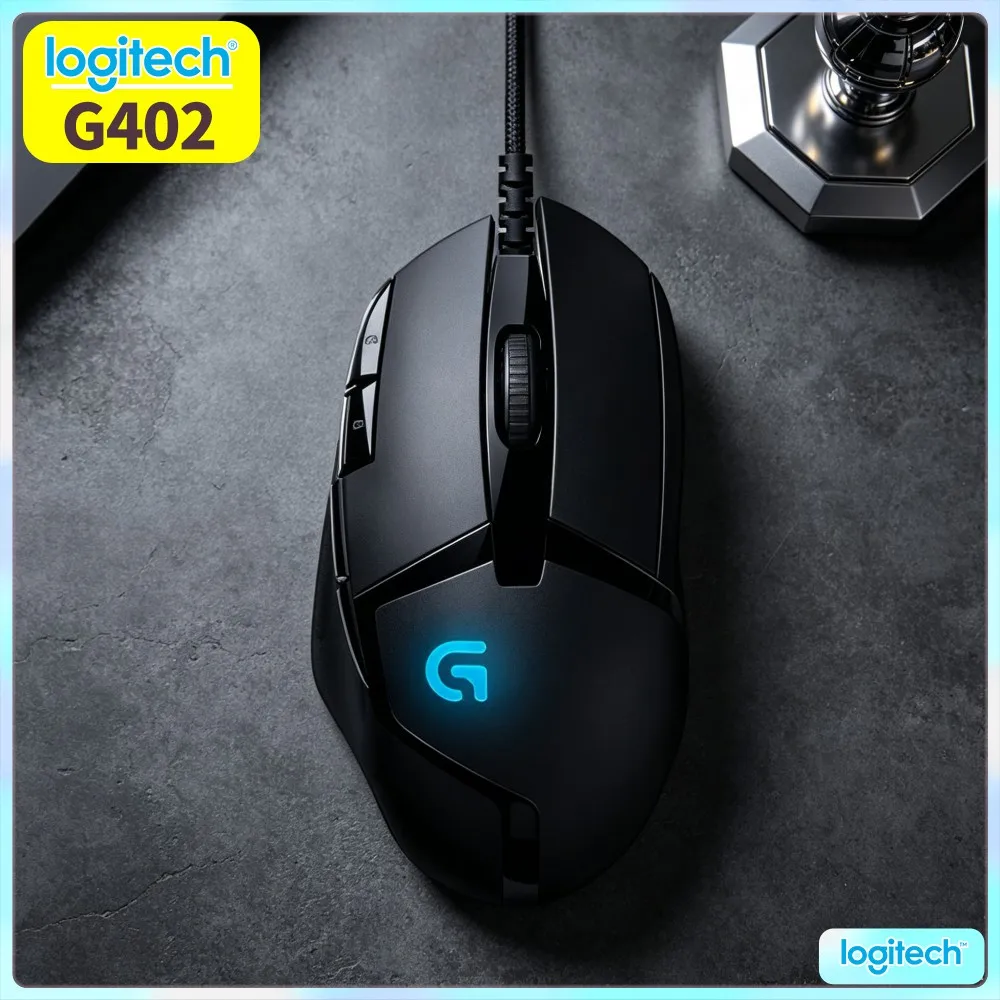 Logitech G402 USB Wired Gaming Mouse 8 Assignable Macro Buttons 32‑Bit Chip Wear‑Resistant For Competitive Online Game Matches