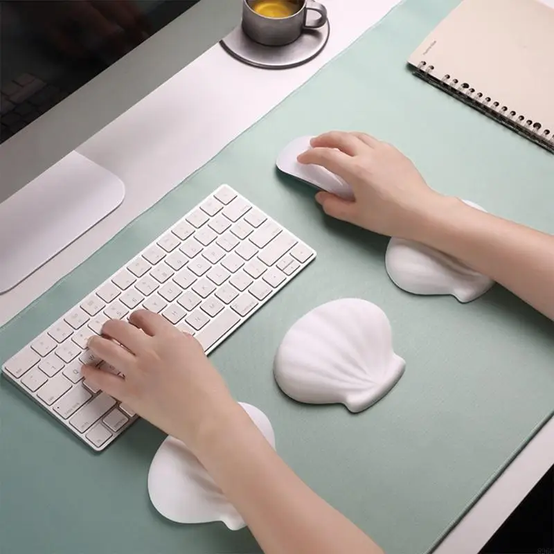 

Ergonomic Shell Mouse Wrist Rest Soft Silicone Desk Wrist Support Mouse Mat for Computer Mouse Nonslip Home Office Use 896C