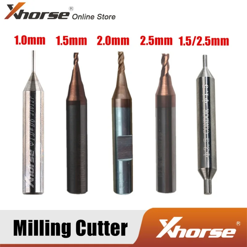 

1.0mm 1.5mm 2.0mm 2.5mm1.5/2. 5mm Milling Cutter for Xhorse CONDOR XC-MINI, Dolphin XP005 XP005L Key Cutting Machine 5PCS/Lot