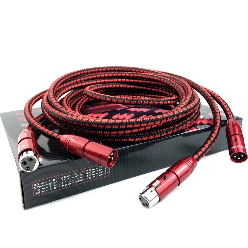 King Cobra XLR Cable (Perfect-Surface Copper ) PSC HiFi Audio Amplifier Balanced Cables 2 Male To 2 Female Plug